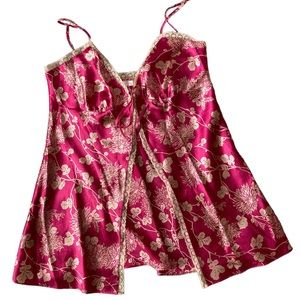 Victoria Secret’s Pink/cream Lace Trim Cami Size medium